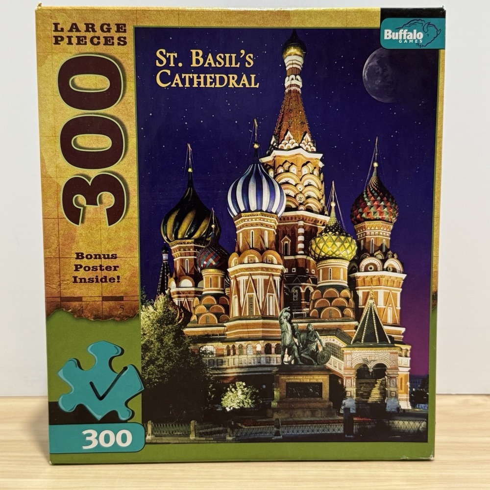 Buffalo Games "St. Basil's Cathedral" Large Piece 300 Piece Puzzle Bonus Poster